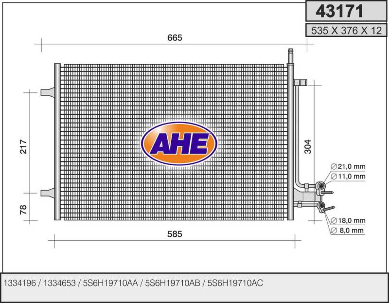 Kondensator, Klimaanlage AHE 43171 von AHE