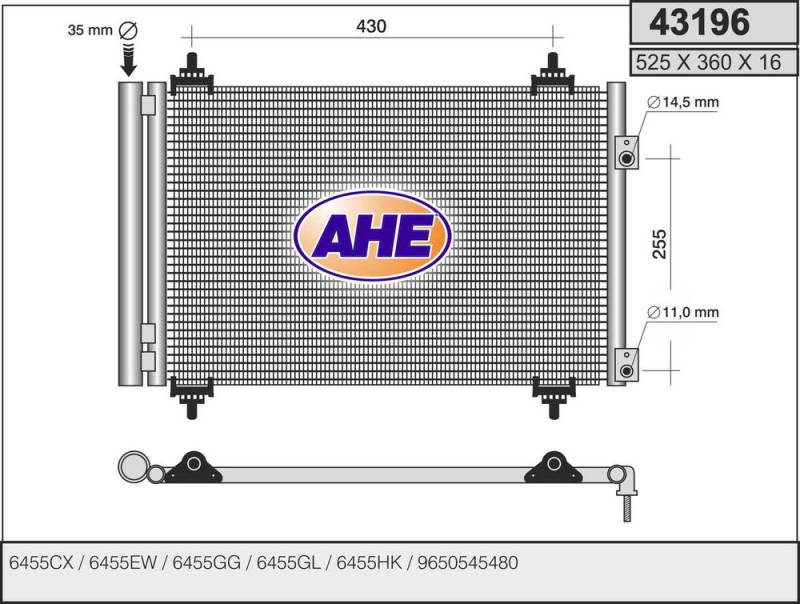 Kondensator, Klimaanlage AHE 43196 von AHE