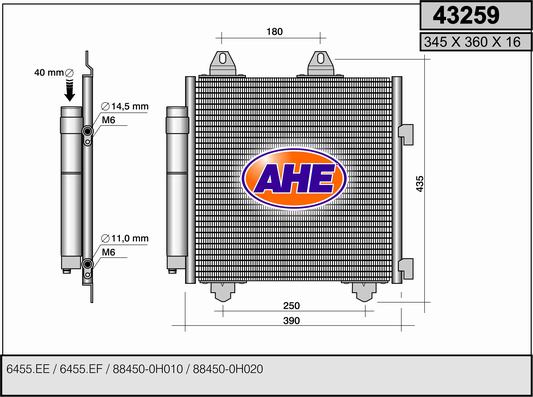 Kondensator, Klimaanlage AHE 43259 von AHE