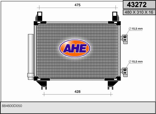 Kondensator, Klimaanlage AHE 43272 von AHE