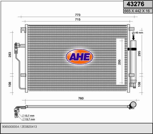 Kondensator, Klimaanlage AHE 43276 von AHE