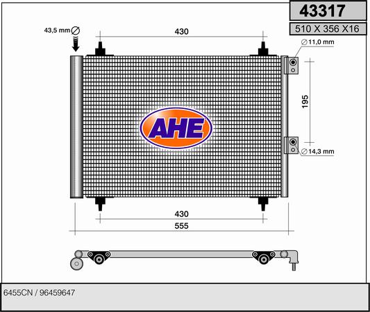 Kondensator, Klimaanlage AHE 43317 von AHE