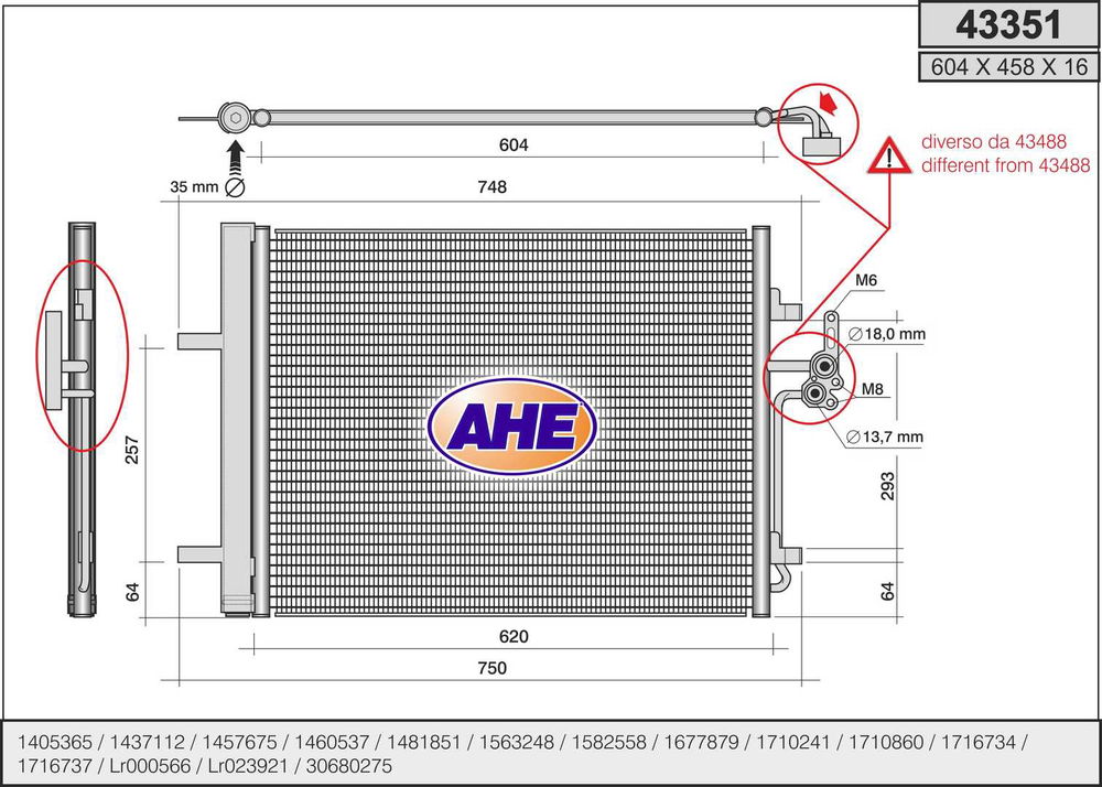 Kondensator, Klimaanlage AHE 43351 von AHE