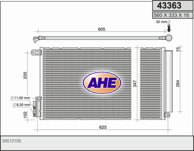 Kondensator, Klimaanlage AHE 43363 von AHE