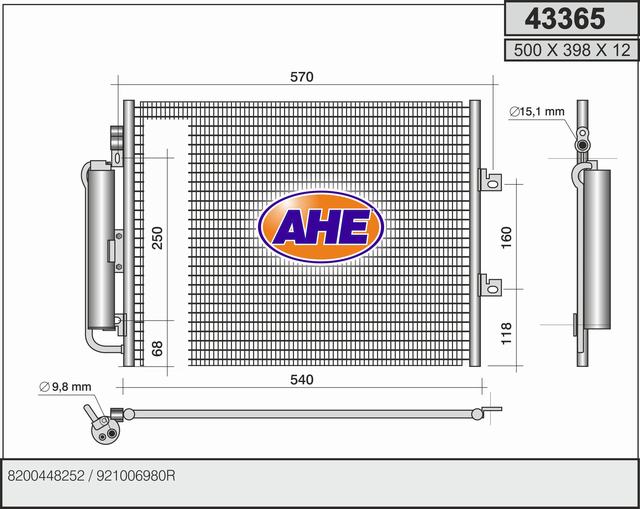 Kondensator, Klimaanlage AHE 43365 von AHE