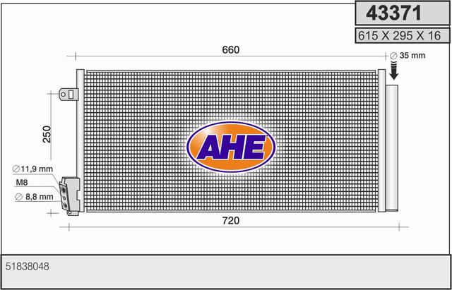 Kondensator, Klimaanlage AHE 43371 von AHE