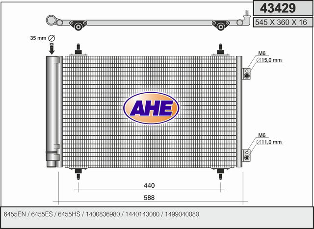 Kondensator, Klimaanlage AHE 43429 von AHE