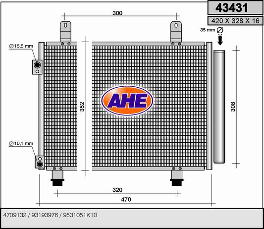 Kondensator, Klimaanlage AHE 43431 von AHE