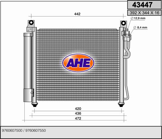 Kondensator, Klimaanlage AHE 43447 von AHE