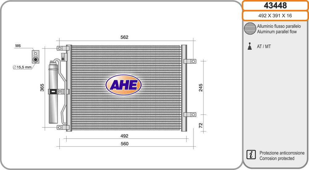 Kondensator, Klimaanlage AHE 43448 von AHE