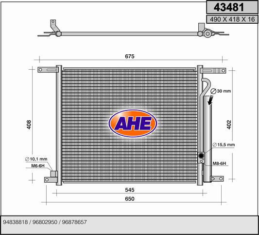 Kondensator, Klimaanlage AHE 43481 von AHE