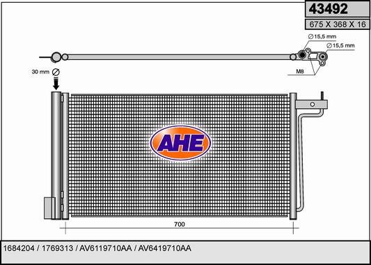 Kondensator, Klimaanlage AHE 43492 von AHE