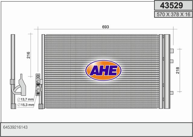 Kondensator, Klimaanlage AHE 43529 von AHE