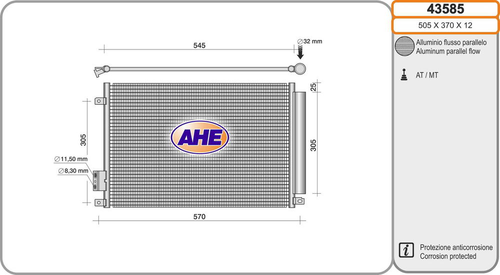 Kondensator, Klimaanlage AHE 43585 von AHE