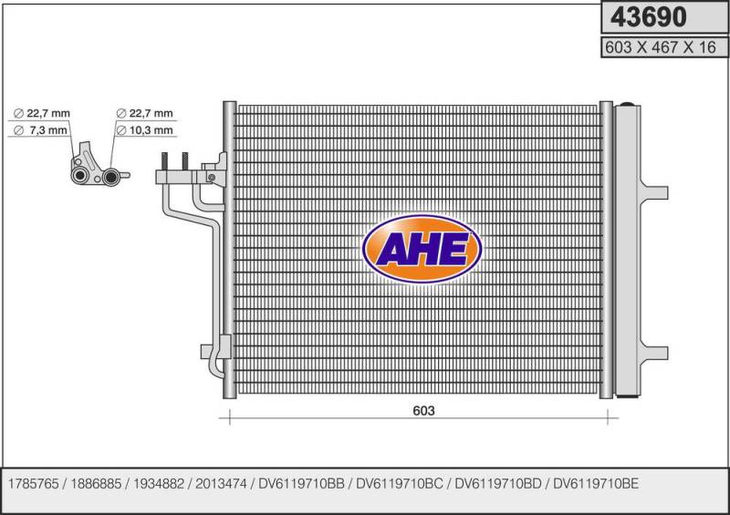 Kondensator, Klimaanlage AHE 43690 von AHE