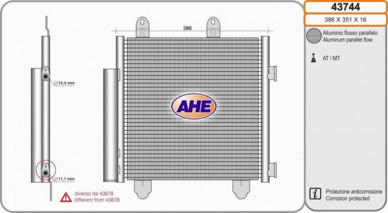 Kondensator, Klimaanlage AHE 43744 von AHE