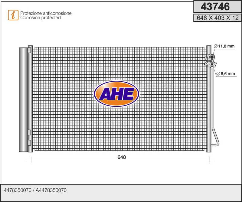 Kondensator, Klimaanlage AHE 43746 von AHE