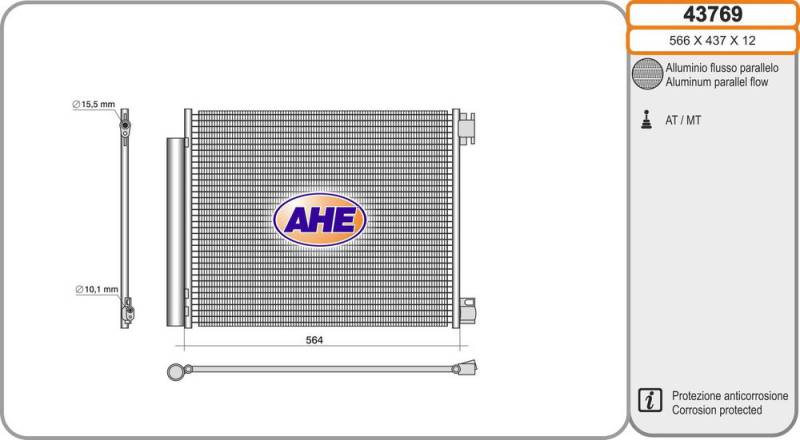 Kondensator, Klimaanlage AHE 43769 von AHE