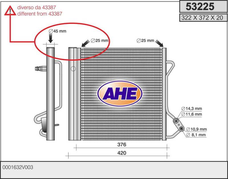 Kondensator, Klimaanlage AHE 53225 von AHE