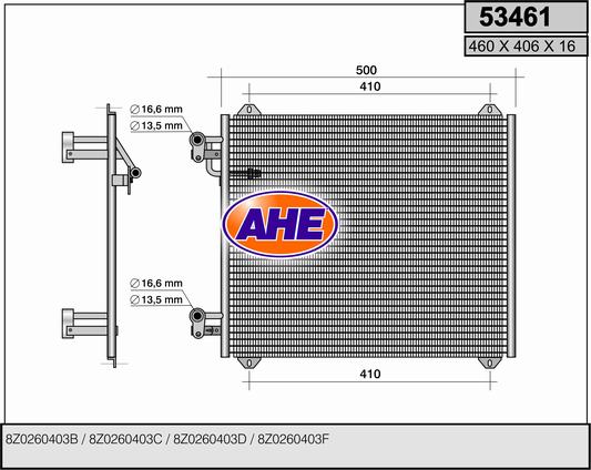 Kondensator, Klimaanlage AHE 53461 von AHE