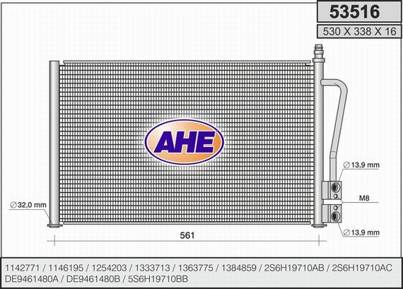 Kondensator, Klimaanlage AHE 53516 von AHE