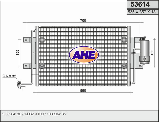 Kondensator, Klimaanlage AHE 53614 von AHE