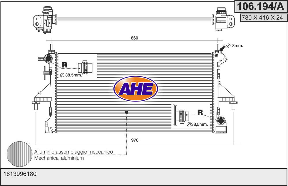 Kühler, Motorkühlung AHE 106.194/A von AHE