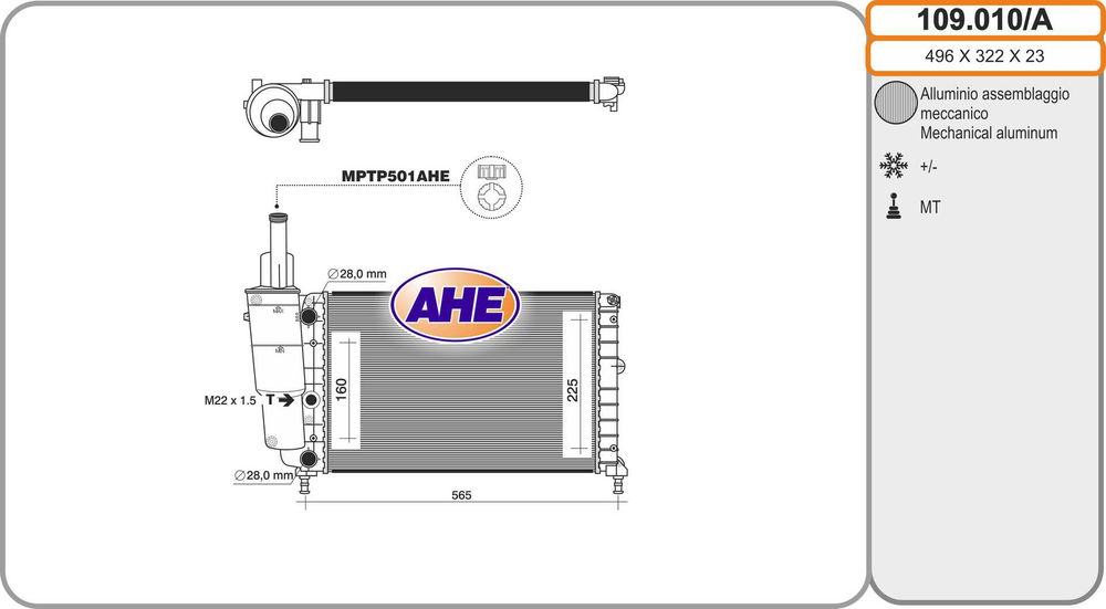 Kühler, Motorkühlung AHE 109.010/A von AHE