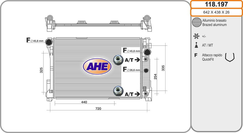 Kühler, Motorkühlung AHE 118.197 von AHE