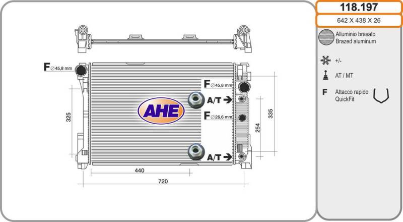 Kühler, Motorkühlung AHE 118.197 von AHE