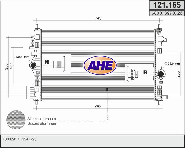 Kühler, Motorkühlung AHE 121.165 von AHE