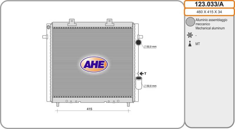 Kühler, Motorkühlung AHE 123.033/A von AHE