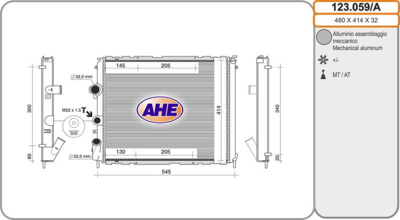 Kühler, Motorkühlung AHE 123.059/A von AHE