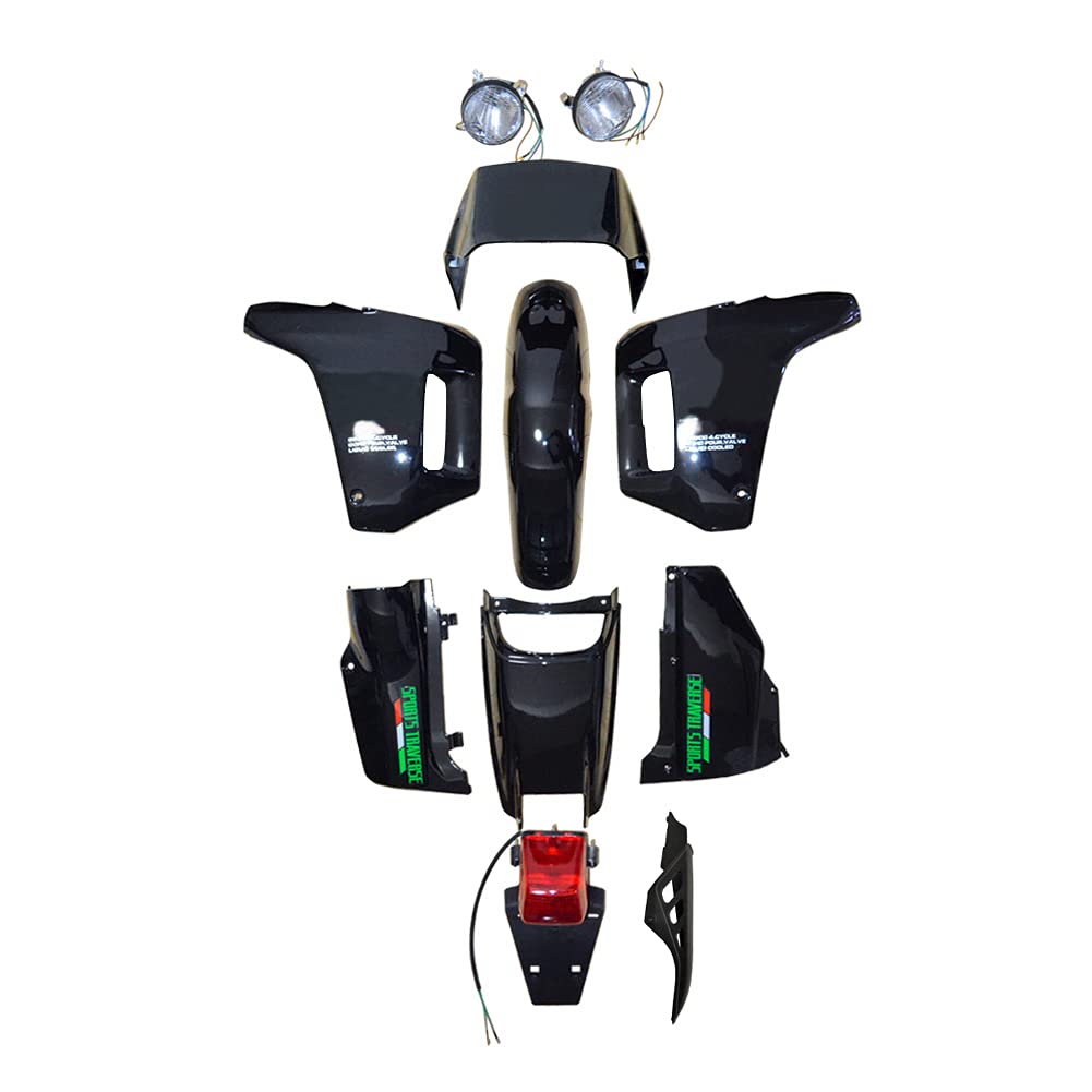 AHL ABS Kunststoff Motorradrahmen Scheinwerfer Rücklicht-Kit Kompatibel mit Honda AX-1 Sports Traverse/ NX250 NX 250（Schwarz） von AHL