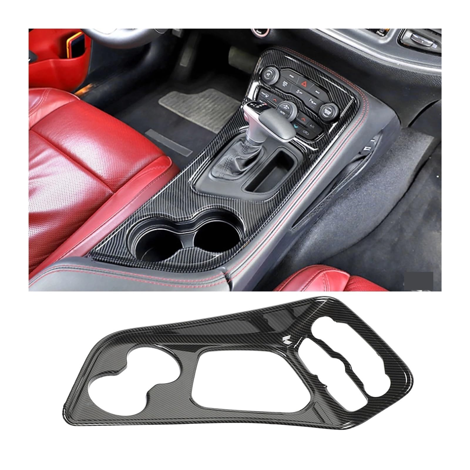 Autoinnenrahmen Für D&odge Für C&hallenger 2015 2016 2017 2018 2019 2020 2021 2022 Auto Center Console Gear Shift Panel Dekoration Abdeckung Aufkleber Trim Mittelkonsole Trim(Carbon Fiber 1Pieces) von AHRPKAMERD