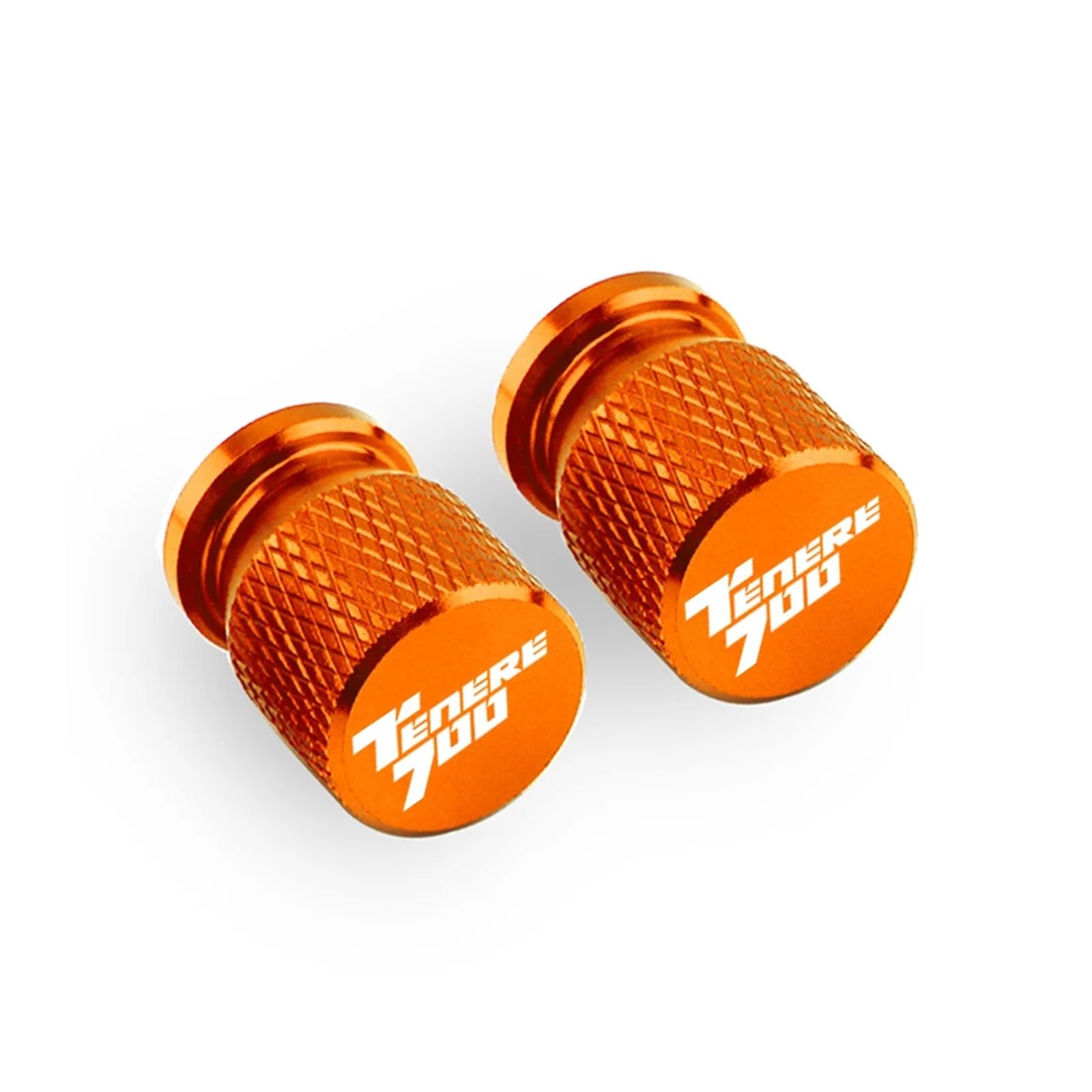 Ventilschaftabdeckungen für Motorräder Für Super Tenere 700 1200 XT TENERE700 2024 Vorbauabdeckungen Aluminiumlegierung Airdust-Reifenventilkappe CNC-Motorradzubehör(Orange) von AHUTCYK