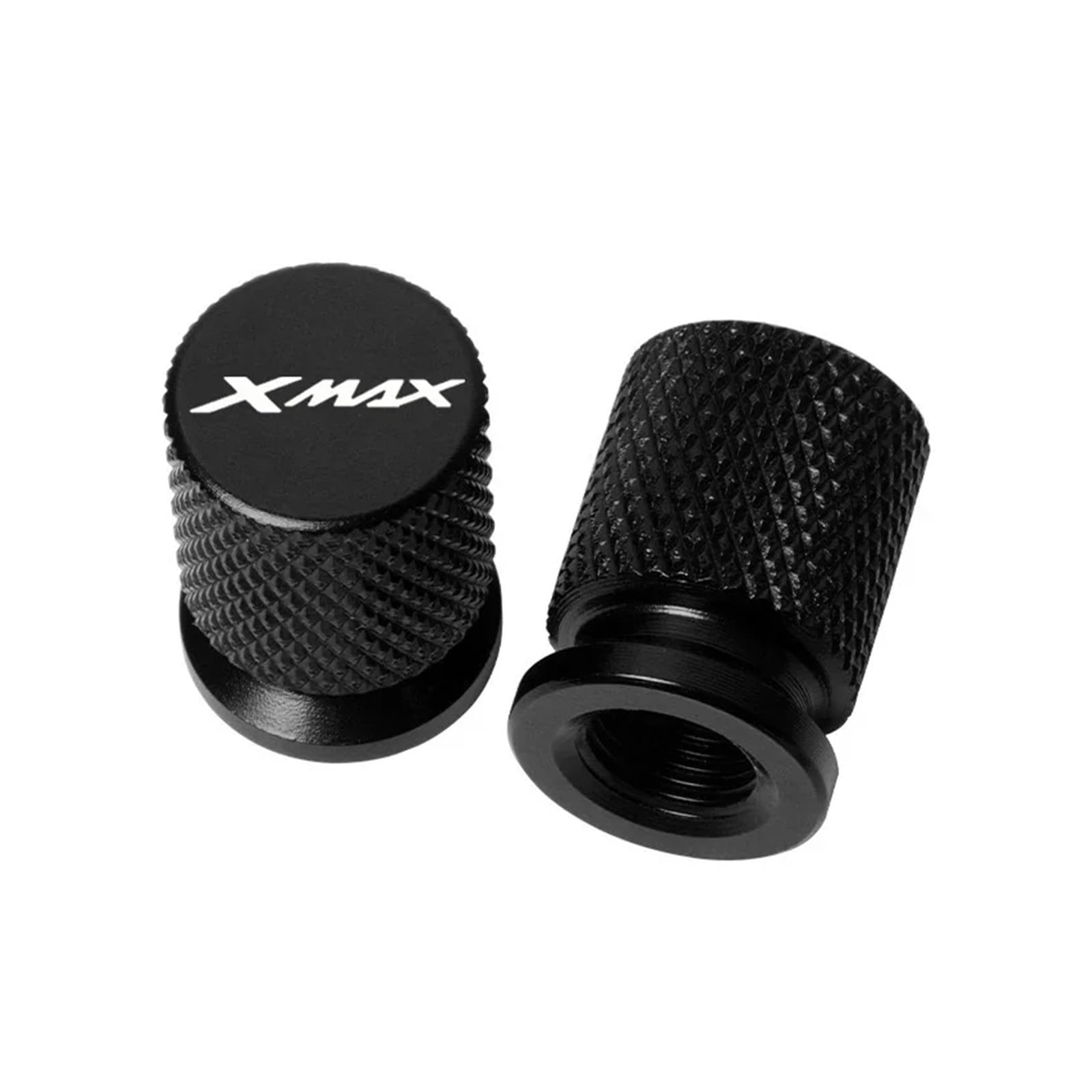 Ventilschaftabdeckungen für Motorräder Für Xmax 125 250 300 400 Alle Jahr Xmax Motorrad Reifen Ventil CNC Aluminium Reifen Air Port Stem Abdeckung Kappe Zubehör(Black) von AHUTCYK