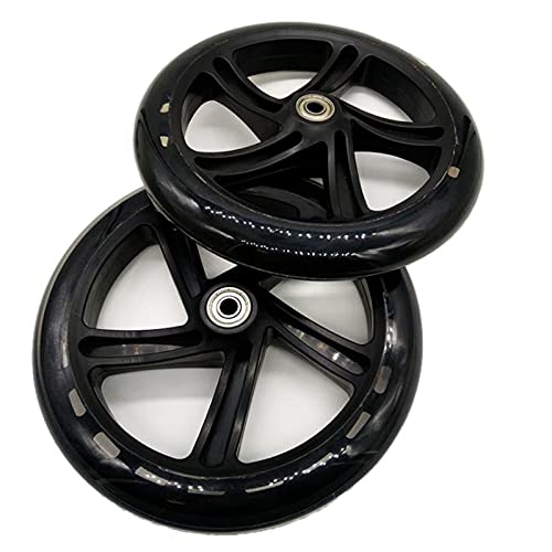 AIDIRui 2 Stück Scooter Rad 200mm PU Material Radstärke 30mm ABEC-7, Transparent Schwarz von AIDIRui