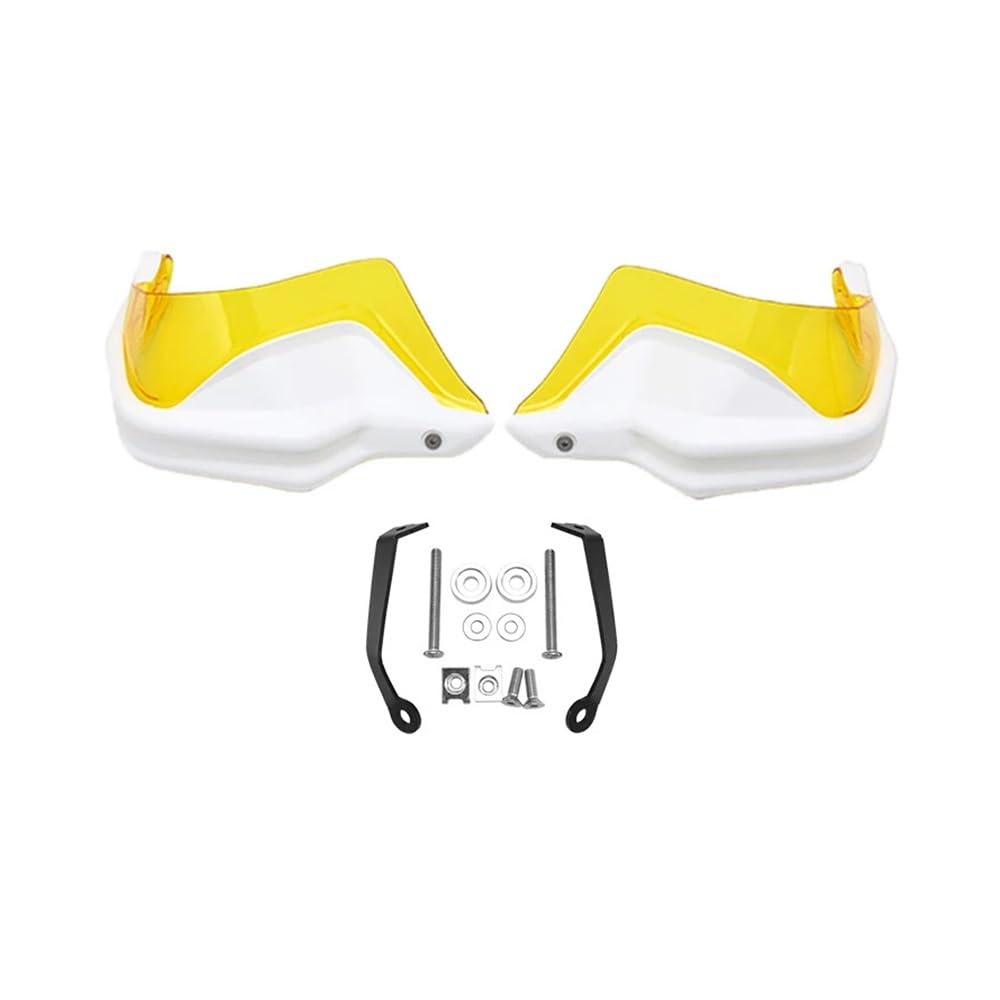 AIERDEYP Motorrad Handschützer Für CFM&OTO Für 800MT Für 800 Mt 2021 2022 Motorrad Handschutz Schild Handschutz Windschutzscheibe Deflektor Protektoren(White Yellow Set) von AIERDEYP