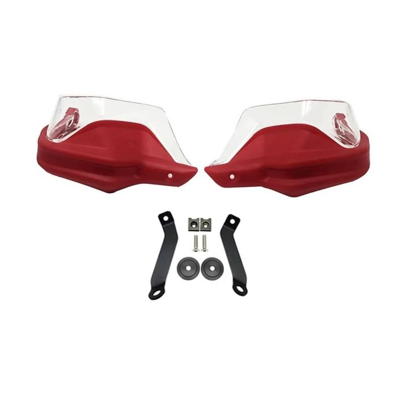 AIERDEYP Motorrad Handschützer Für Hon┐da Für CB500X Für CB500F Für C B500 X 2013-2021 Motorrad Handprotektoren Schild Guards Windschutzscheibe Hand Wind Schutz(Red Clear Set) von AIERDEYP