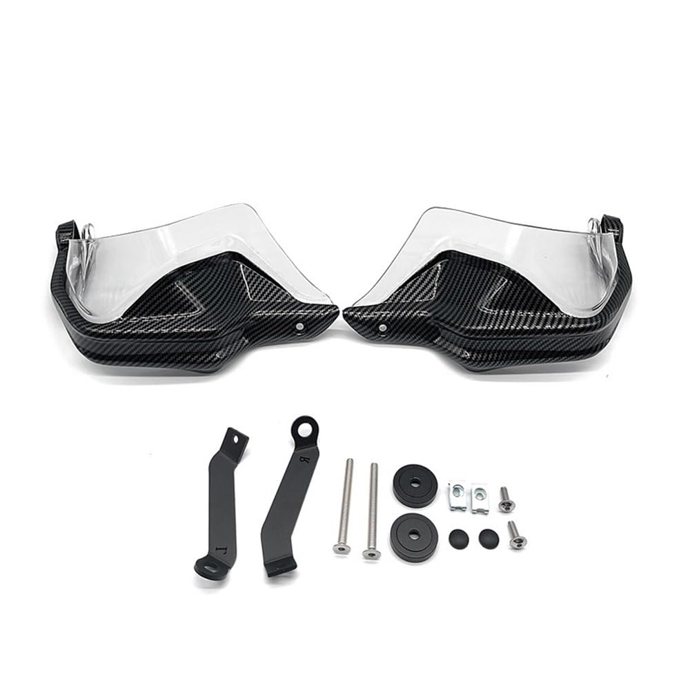 AIERDEYP Motorrad Handschützer Für Hon┐da Für CB650F Für CB 650F Für CB650R Für CB 650R 2014-2021 Carbon Look Motorrad Handschutz Schild Hand Schutz Protecto(Carbon Clear Set) von AIERDEYP