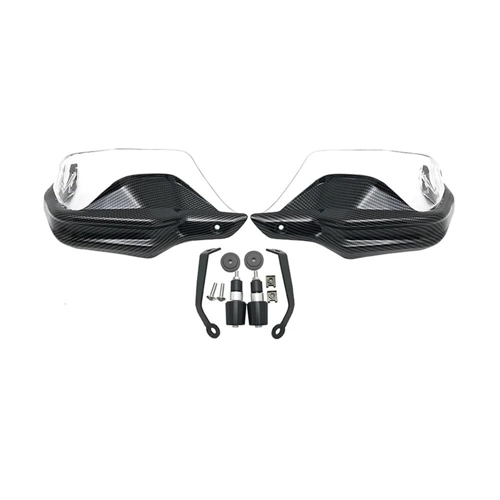 AIERDEYP Motorrad Handschützer Für Suzu&ki Für DL250 V-Strom Für VStrom250 Für GW250 2017 2018 2019 2020 Motorrad Handschutz Hand Schild Schutz Windschutzscheibe(Carbon Clear Set) von AIERDEYP