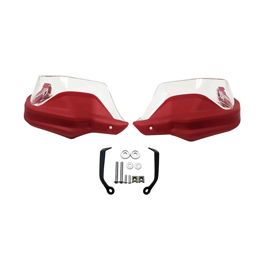 AIERDEYP Motorrad Handschützer Handschützer Shield Guards Windschutzscheibe Handwindschutz Für CFM&OTO Für 650 MT Für 400 MT Motorrad(Red Clear Set) von AIERDEYP