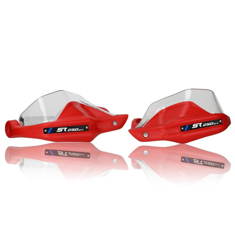 AIERDEYP Motorrad Handschützer Motorrad-Handprotektoren Motorrad-Lenker-Handprotektoren Protektoren Für Voge Für SR250GT Für SR250GT(Red and transparent) von AIERDEYP