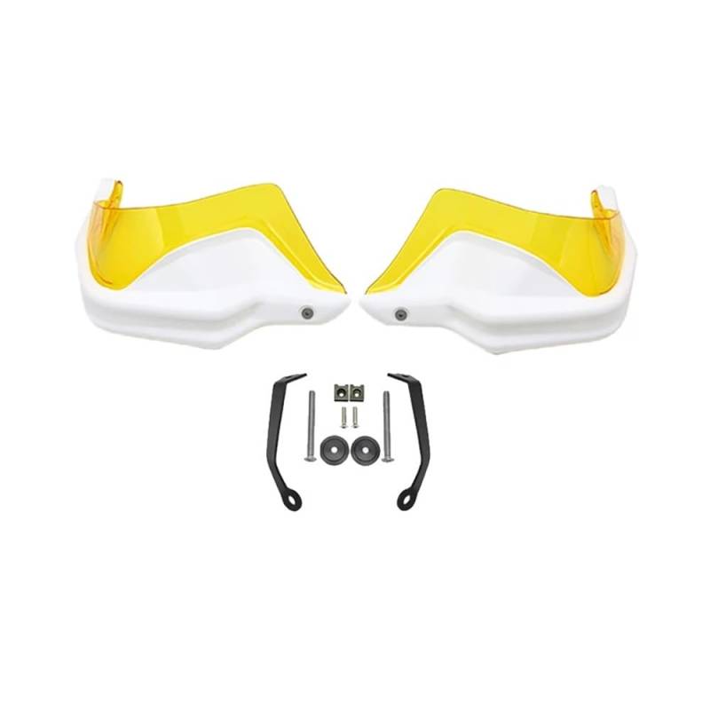 AIERDEYP Motorrad Handschützer Windabweiser Schild Handschützer Handprotektoren Schutz Für VOGE Für 650 DS Für 500 DS Für 500R Für 300DS Motorrad(White Yellow Set) von AIERDEYP