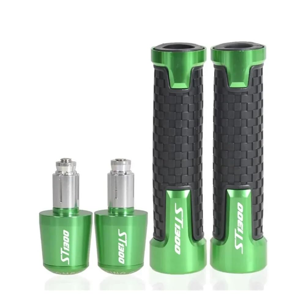 AIERDEYP Motorrad-Lenkerstecker 7/8 '22mm CNC Motorrad Handgriffe Lenker Handbar Grip Endstopfen Für Hon┐da Für ST1300 Für ST 1300 2003-2011 2012(Green) von AIERDEYP