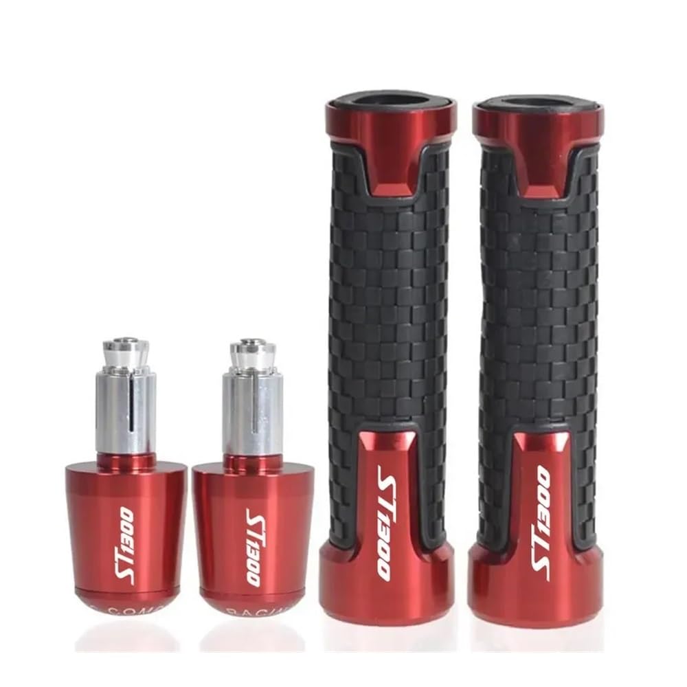 AIERDEYP Motorrad-Lenkerstecker 7/8 '22mm CNC Motorrad Handgriffe Lenker Handbar Grip Endstopfen Für Hon┐da Für ST1300 Für ST 1300 2003-2011 2012(Red) von AIERDEYP