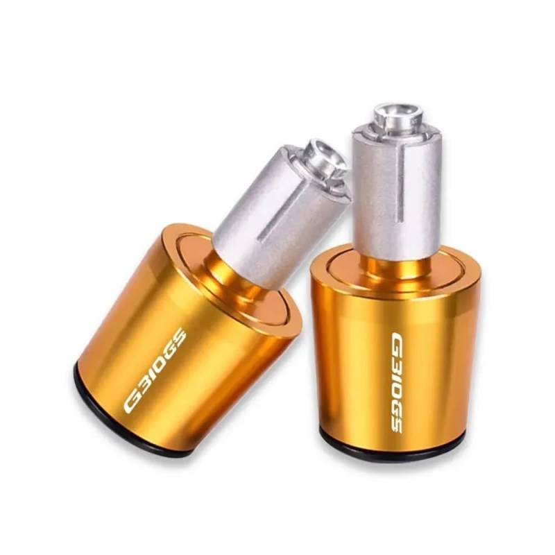 AIERDEYP Motorrad-Lenkerstecker Für G310GS Für G310R Für G310RR Motorrad CNC Hand Bar Lenker Griffe Kappe End Griff Stecker(Golden) von AIERDEYP