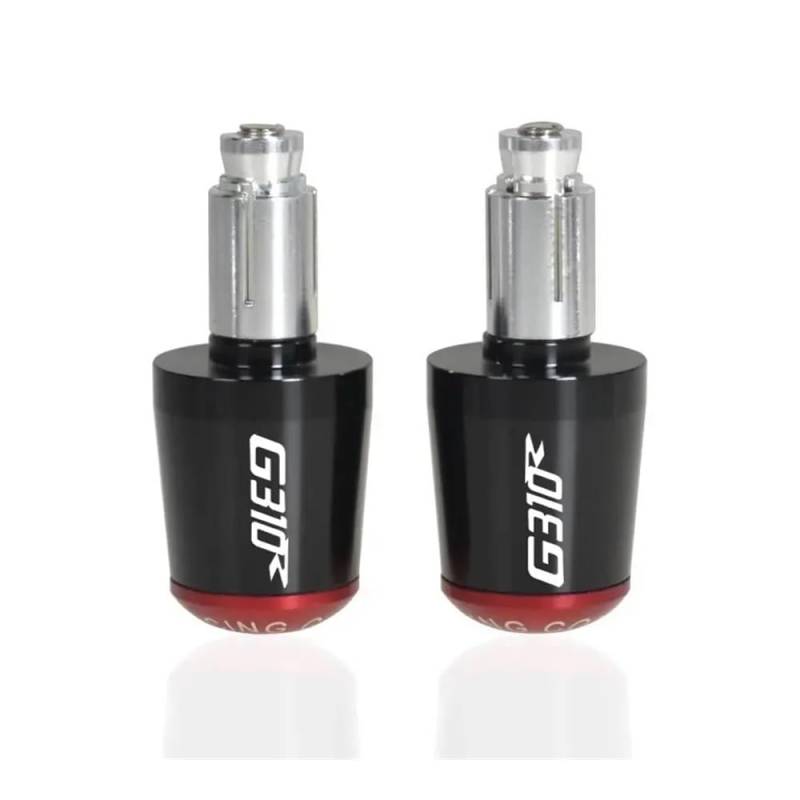 AIERDEYP Motorrad-Lenkerstecker Für G310R Für G-310R Für G310GS Alle Jahre 7/8 "Motorrad Universal Lenker Griffe Enden Griff Bar Kappe End Stecker Slider(Black and Red) von AIERDEYP