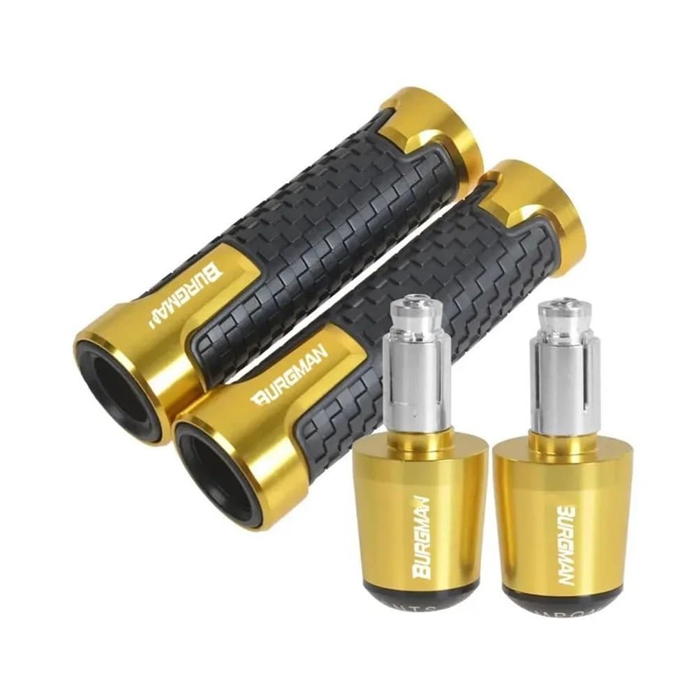 AIERDEYP Motorrad-Lenkerstecker Für Suzu&ki Für An200 Für An250 Für An400 Für An650 Für Bur&gman Motorradlenker-Handgriffe Lenkerendenkappe(Gold) von AIERDEYP